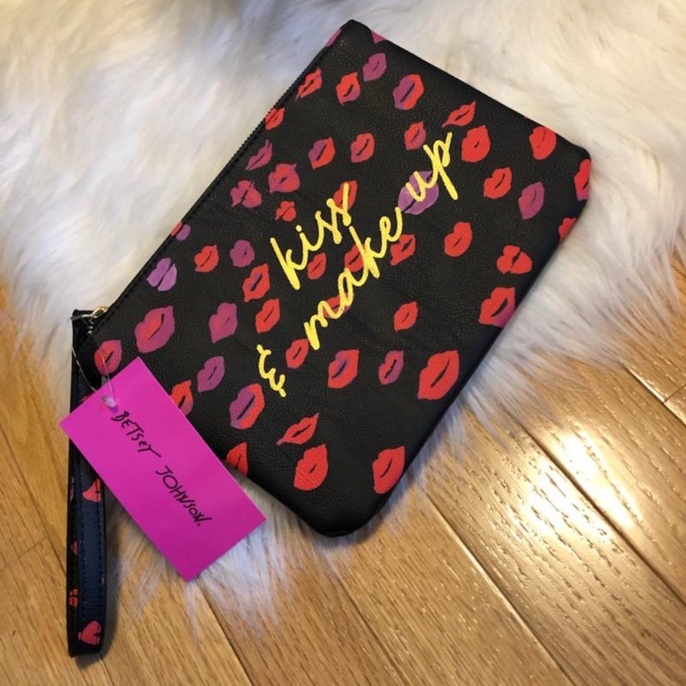 Betsey Johnson Lips Wristlet Pouch
